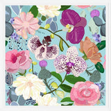 Cuadro Orchid, succulent and roses colorful pattern