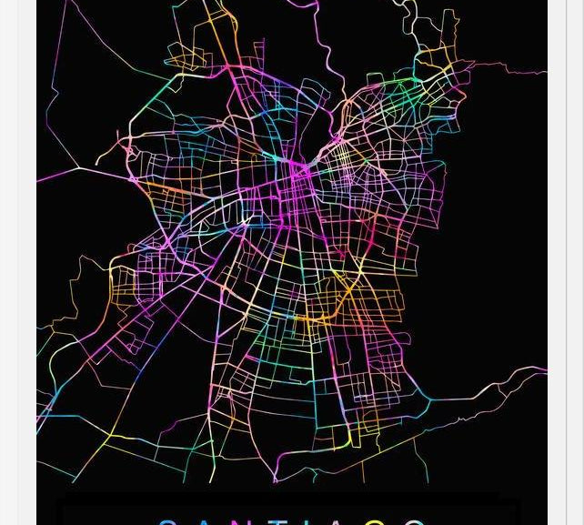 Cuadro Santiago Street Map