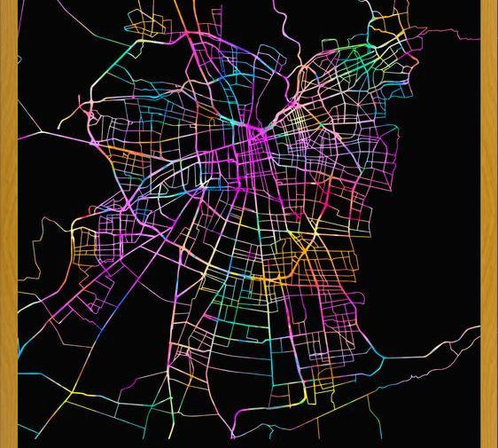 Cuadro Santiago Street Map