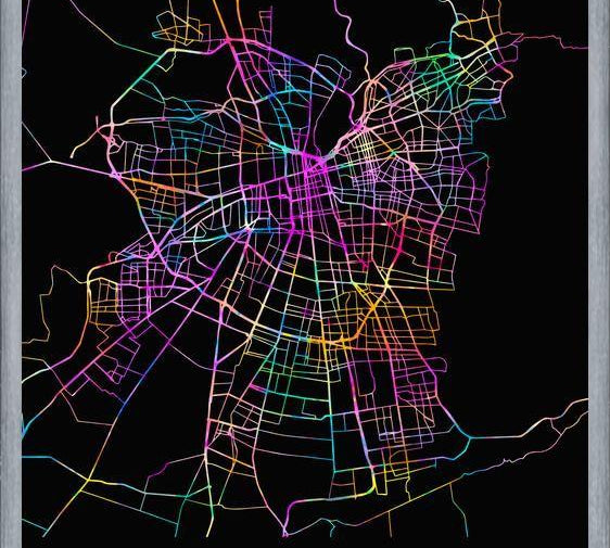 Cuadro Santiago Street Map