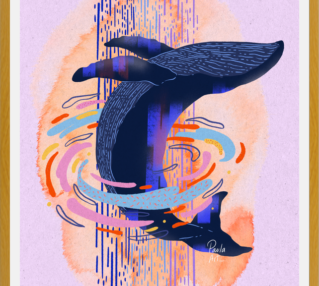 Cuadro Ballena Colores