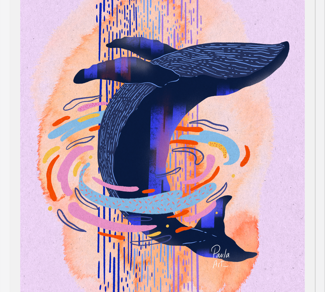 Cuadro Ballena Colores