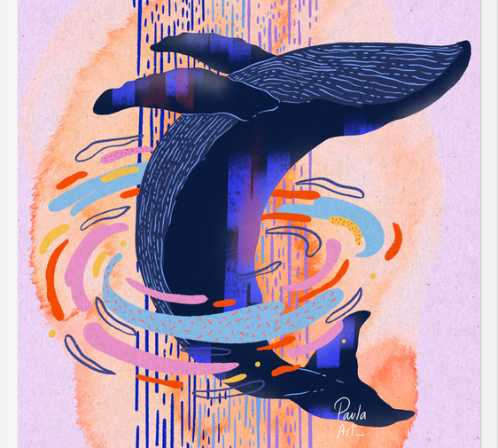 Cuadro Ballena Colores