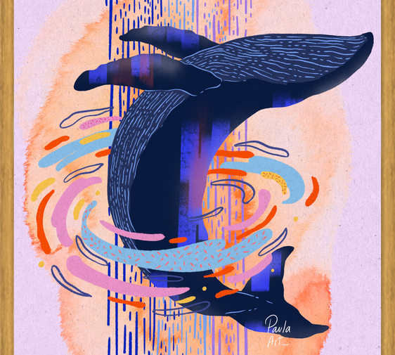 Cuadro Ballena Colores