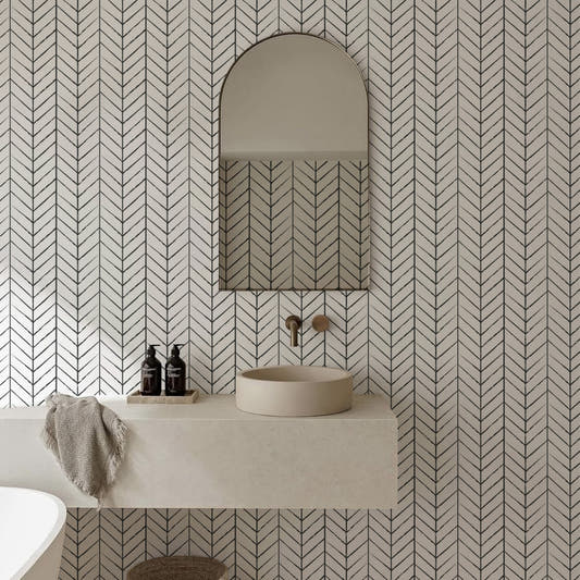 Papel Mural Lineas Chevron Negro