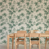 Papel Mural Tropical Vintage Green