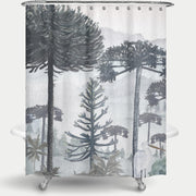 Cortina de Baño Mural Bosque de Araucarias