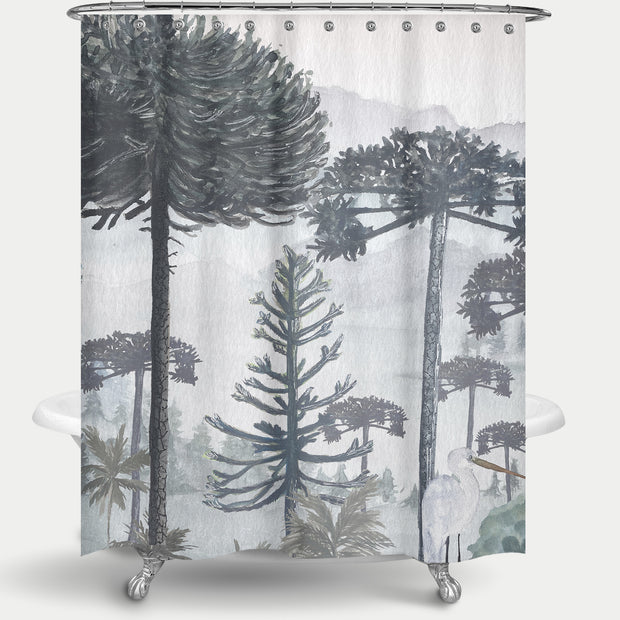 Cortina de Baño Mural Bosque de Araucarias