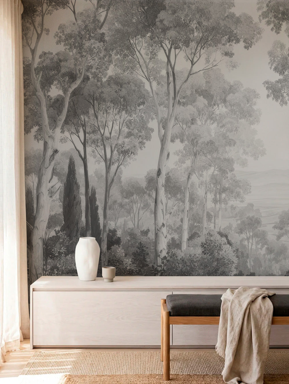 Papel Mural Dosel I Blanco y Negro