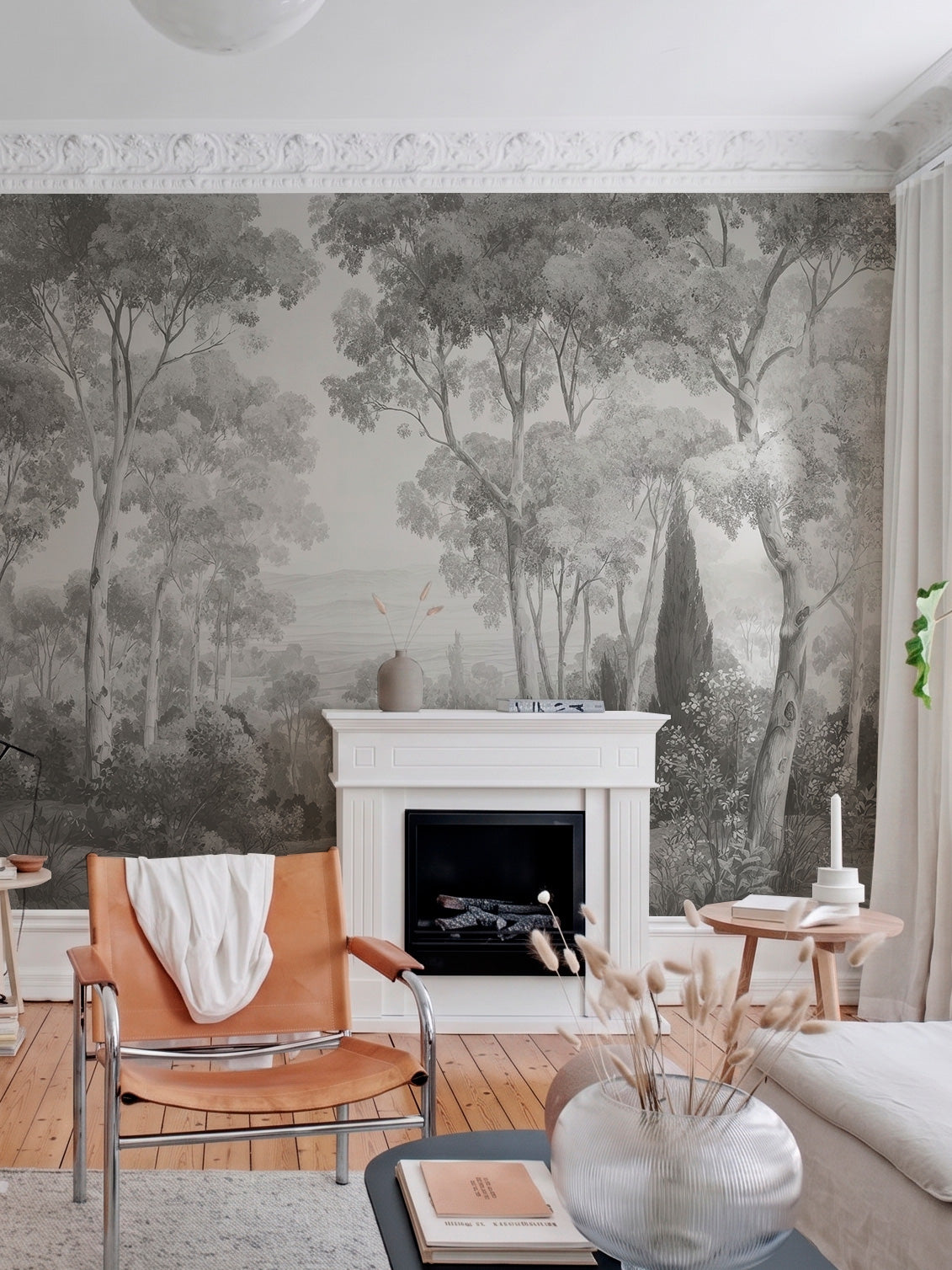 Papel Mural Dosel I Blanco y Negro