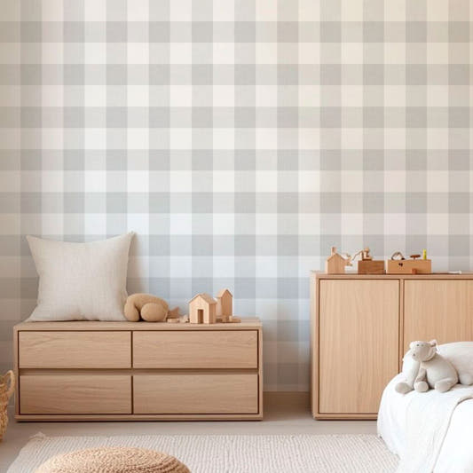 Papel Mural Tartan Gris