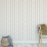 Papel Mural Lineas Chevron Taupe
