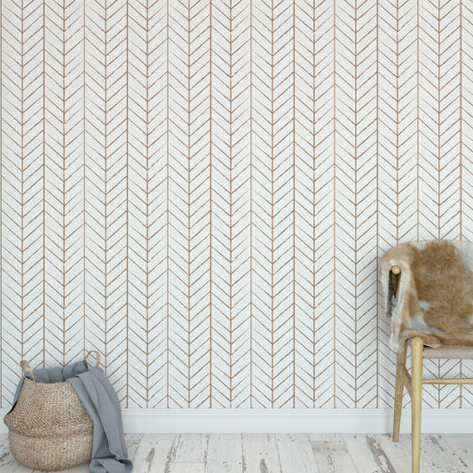 Papel Mural Lineas Chevron Taupe