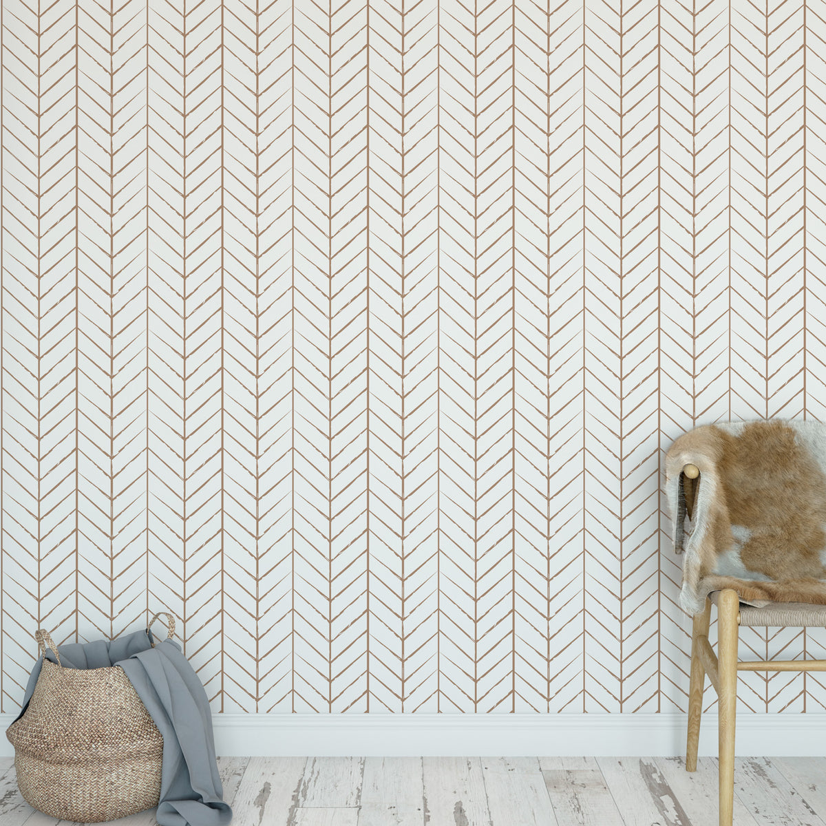 Papel Mural Lineas Chevron Taupe