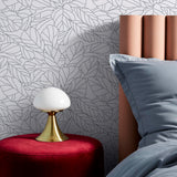 Papel Mural Lyrata Blanco (Gris Oscuro)