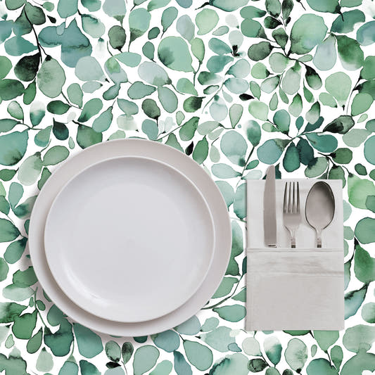 Mantel de Hule Leaffy Eucalyptus Green