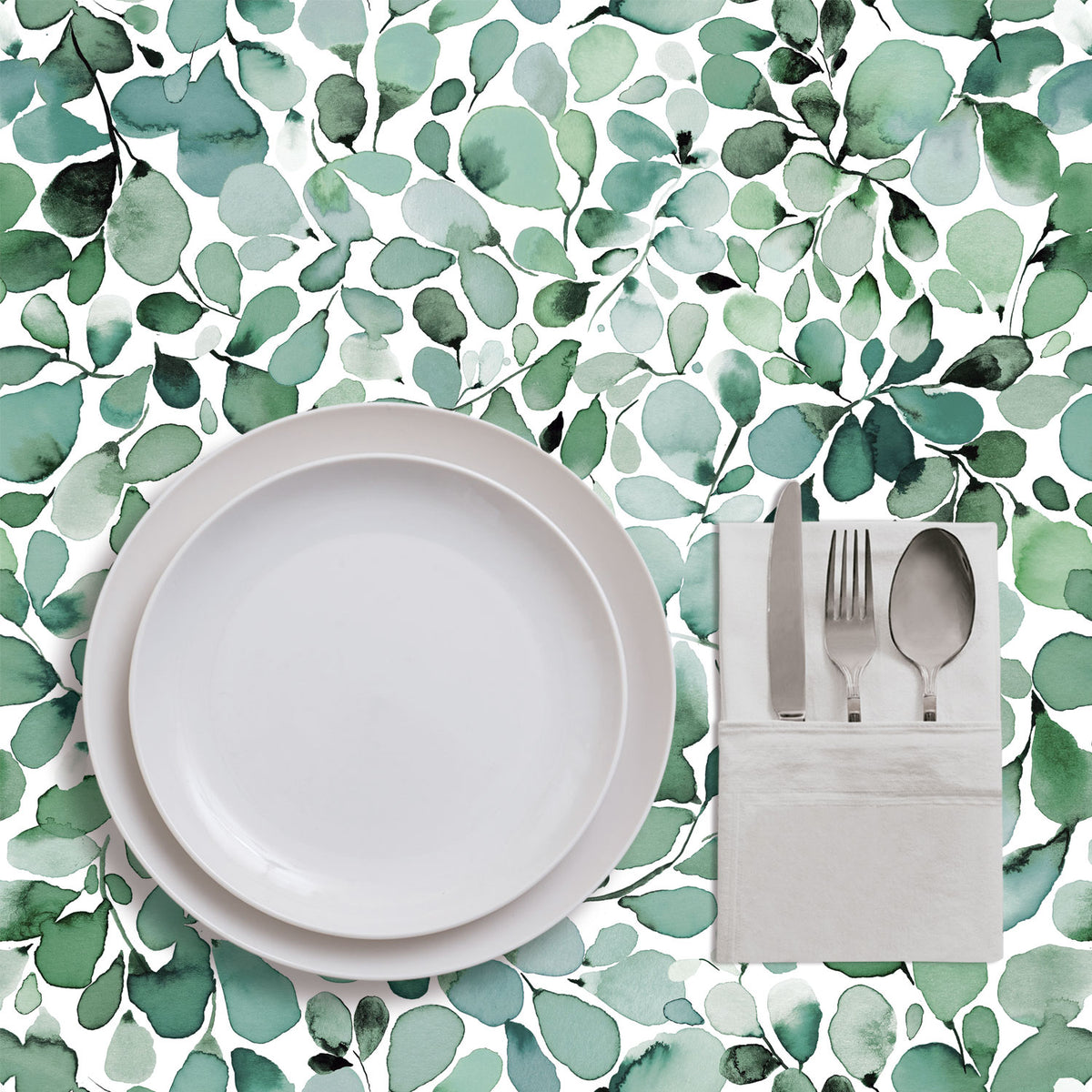 Mantel de Hule Leaffy Eucalyptus Green