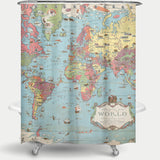 Cortina de Baño Mapa Mundi ilustrado 1931