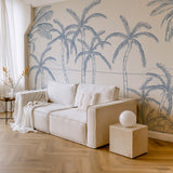 Papel Mural Palmeras Azul