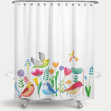 Cortina de Baño Pajaritos en el Jardín