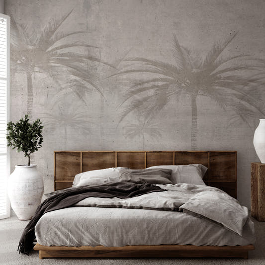 Papel Mural Palmeras Concreto