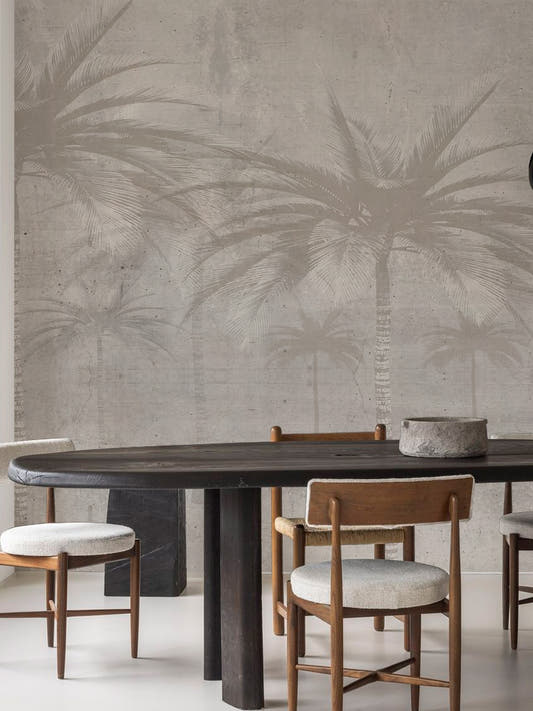 Papel Mural Palmeras Concreto