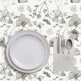 Mantel de Hule Plantas y Flores Beige