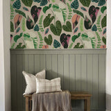 Papel Mural Tropical leaves green