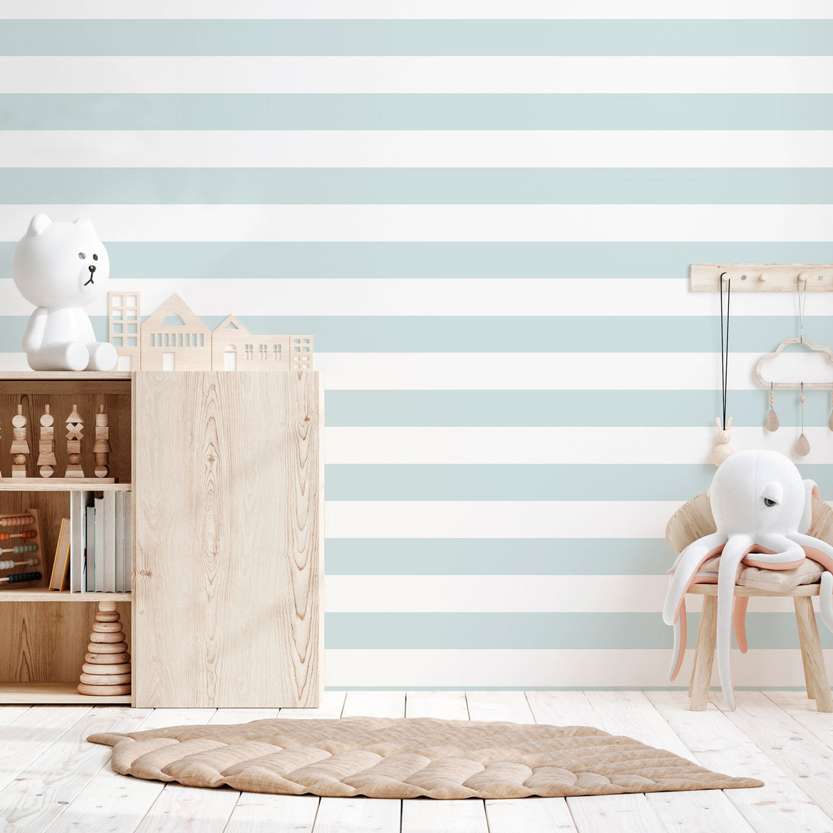 Papel Mural Sage Light Blue Horizontal