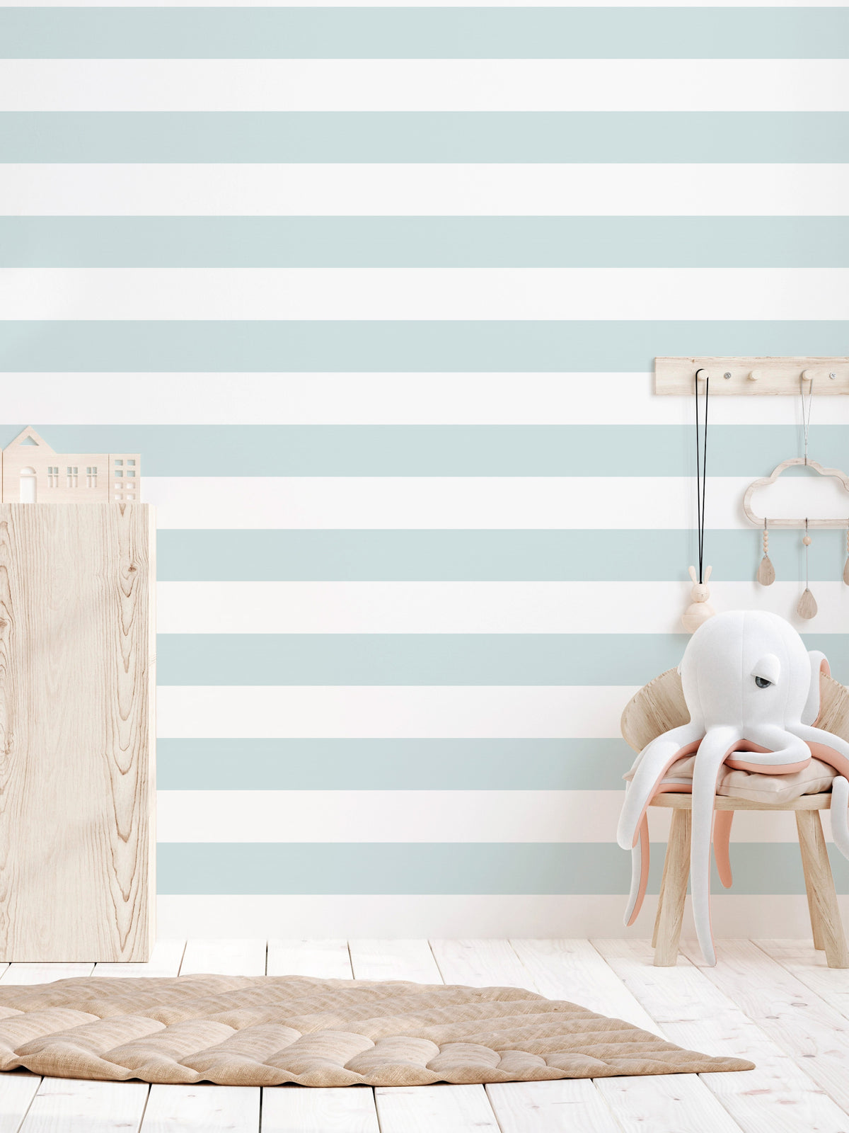 Papel Mural Sage Light Blue Horizontal