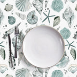 Mantel de Hule Sea Shells Ocean Blue