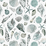 Mantel de Hule Sea Shells Ocean Blue