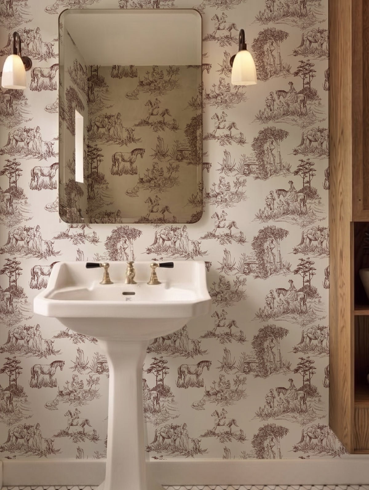 Papel Mural Toile de Jouy Burdeo