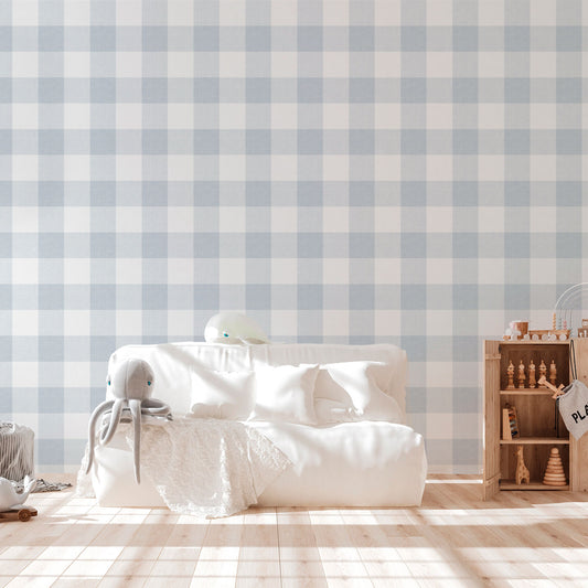 Papel Mural Tartan Azul