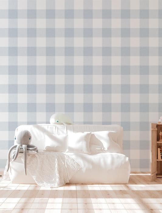 Papel Mural Tartan Azul
