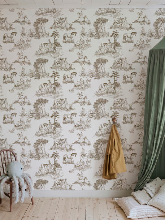 Papel Mural Toile de Jouy Sepia