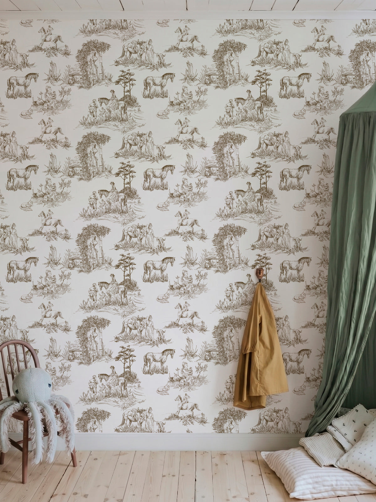 Papel Mural Toile de Jouy Sepia