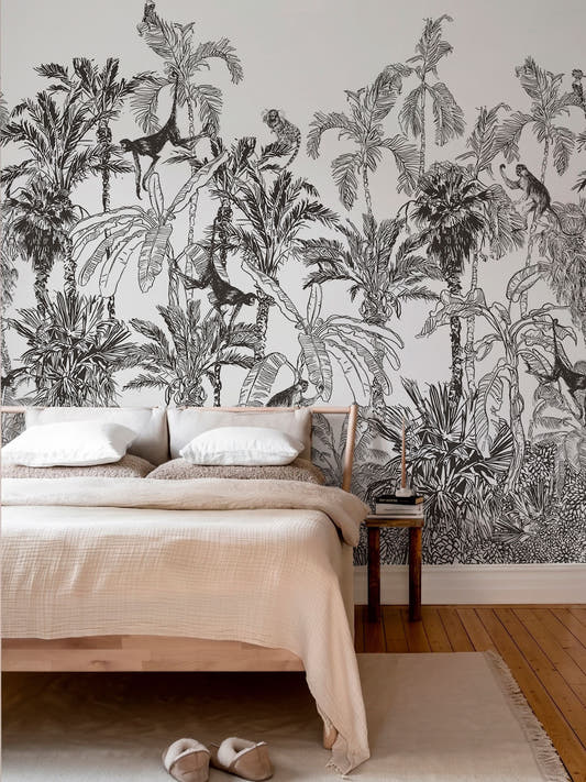 Papel Mural Tropical jungle with Monkeys