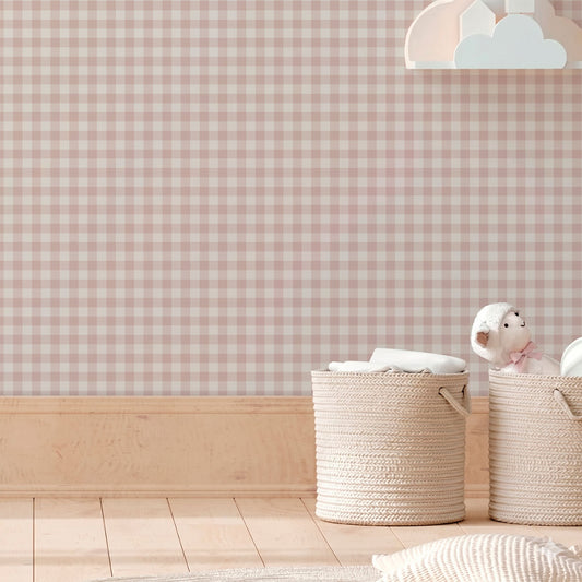Papel Mural Vichy Rose