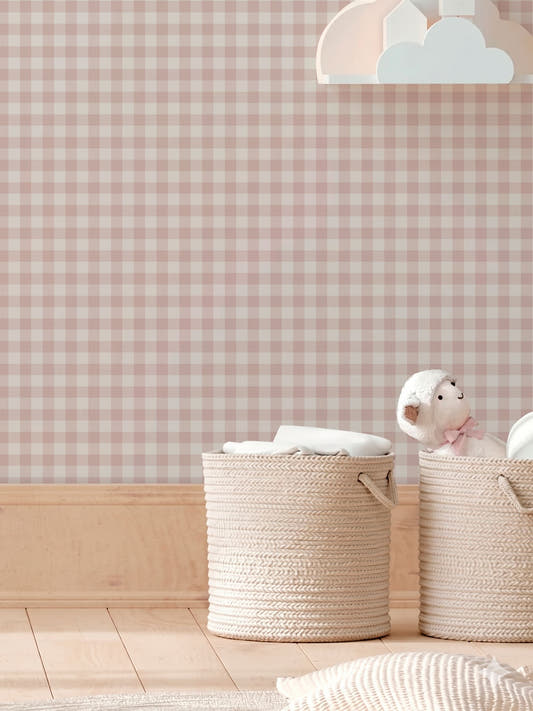 Papel Mural Vichy Rose