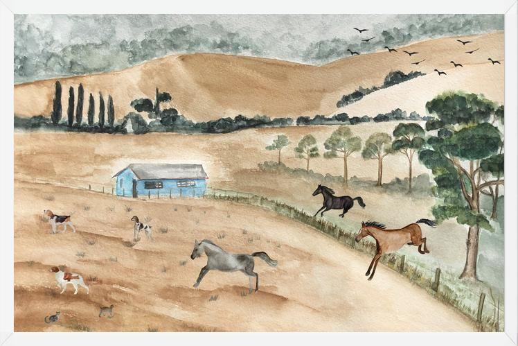 Cuadro Campo y caballos