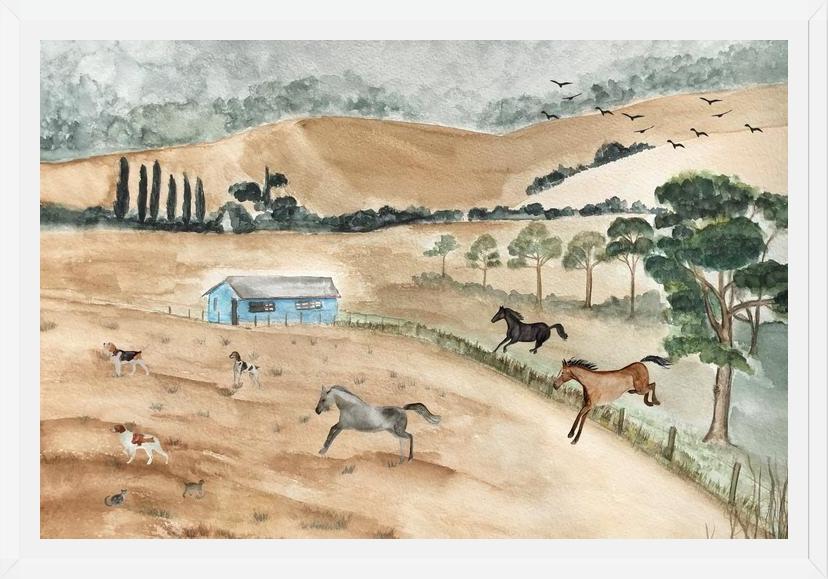 Cuadro Campo y caballos