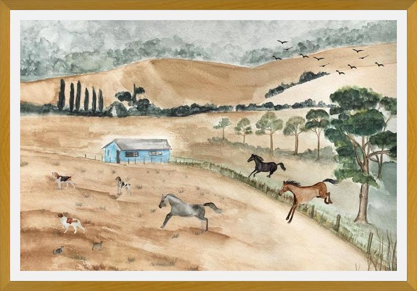 Cuadro Campo y caballos