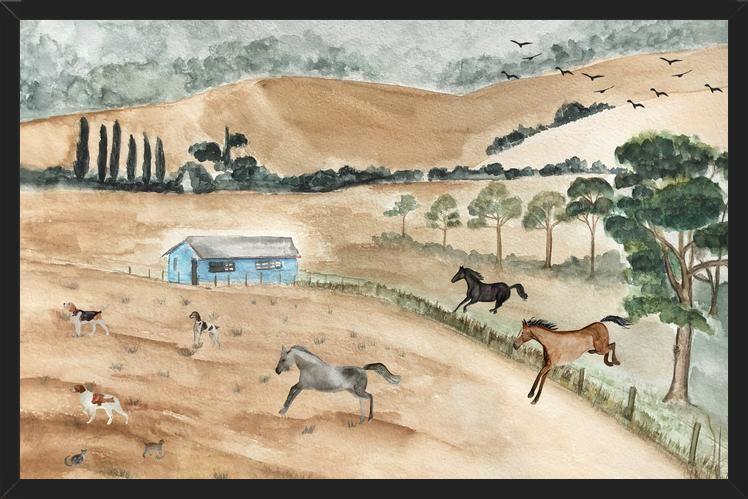 Cuadro Campo y caballos