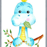 Cuadro Dinosaurio Azul en acuarela