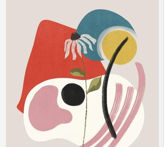 Cuadro Abstract Shapes & Flower 2
