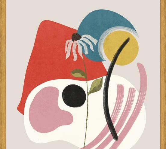 Cuadro Abstract Shapes & Flower 2