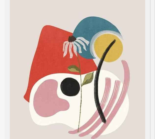 Cuadro Abstract Shapes & Flower 2