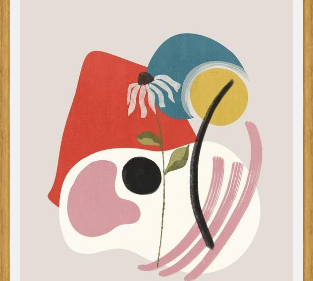Cuadro Abstract Shapes & Flower 2