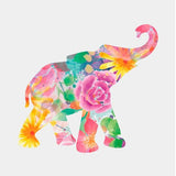 Canvas Watercolor Floral Elephant